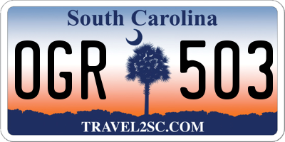 SC license plate OGR503