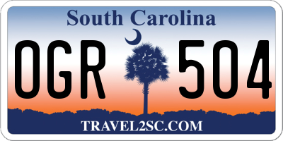 SC license plate OGR504