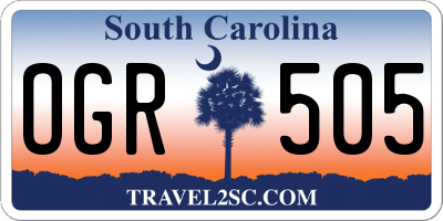 SC license plate OGR505