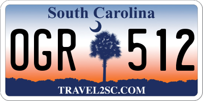 SC license plate OGR512
