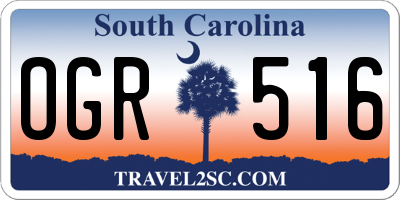 SC license plate OGR516