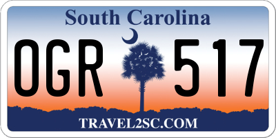 SC license plate OGR517
