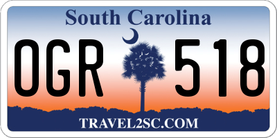 SC license plate OGR518