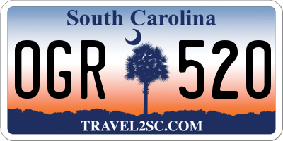 SC license plate OGR520