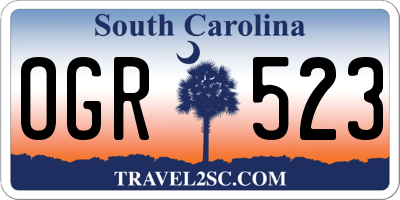 SC license plate OGR523