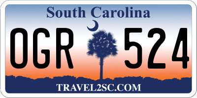 SC license plate OGR524