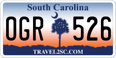 SC license plate OGR526