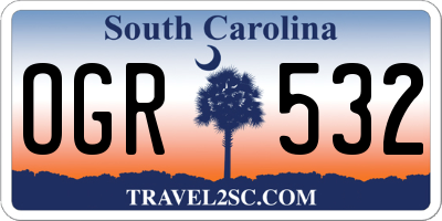 SC license plate OGR532