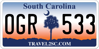 SC license plate OGR533