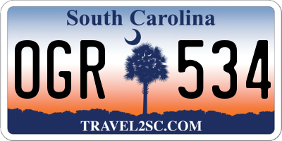 SC license plate OGR534