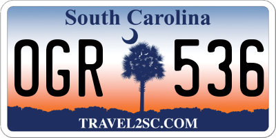 SC license plate OGR536