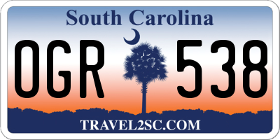 SC license plate OGR538