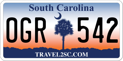 SC license plate OGR542
