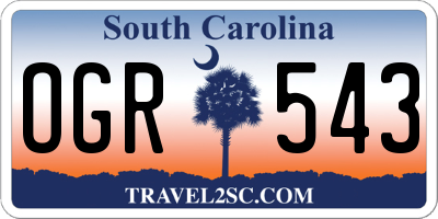 SC license plate OGR543