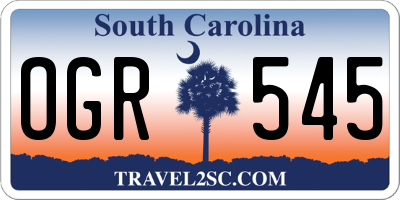 SC license plate OGR545