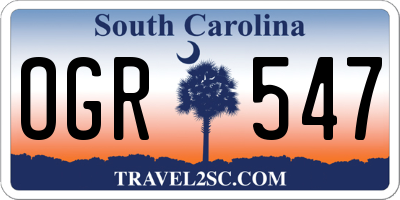 SC license plate OGR547