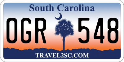 SC license plate OGR548