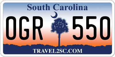SC license plate OGR550