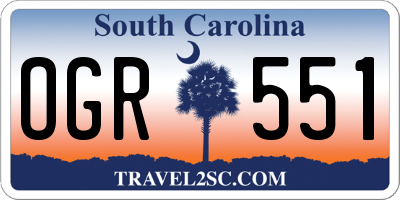 SC license plate OGR551