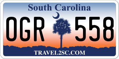 SC license plate OGR558