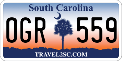 SC license plate OGR559