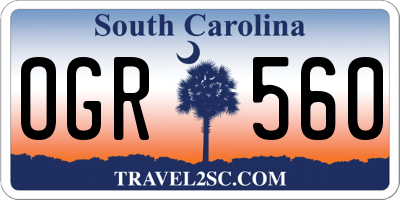 SC license plate OGR560