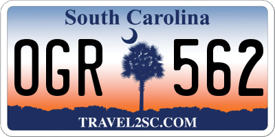 SC license plate OGR562