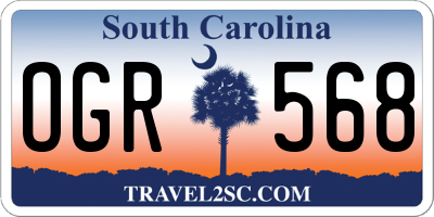 SC license plate OGR568