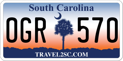 SC license plate OGR570