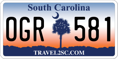 SC license plate OGR581