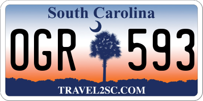 SC license plate OGR593