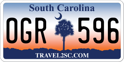 SC license plate OGR596