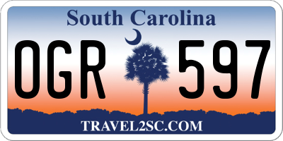 SC license plate OGR597