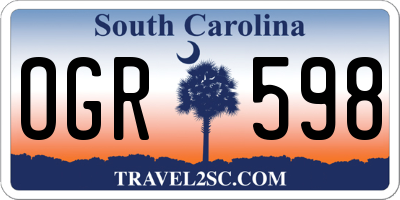 SC license plate OGR598