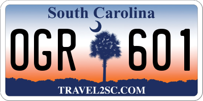 SC license plate OGR601