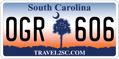 SC license plate OGR606