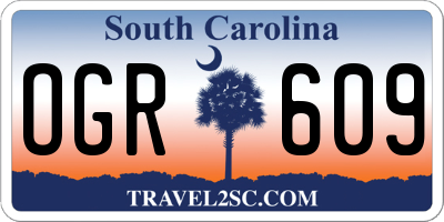 SC license plate OGR609