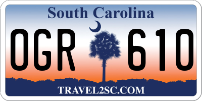 SC license plate OGR610