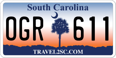 SC license plate OGR611