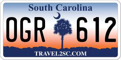 SC license plate OGR612