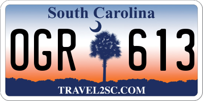 SC license plate OGR613