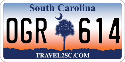 SC license plate OGR614
