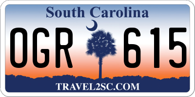 SC license plate OGR615