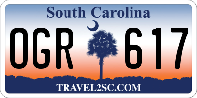 SC license plate OGR617