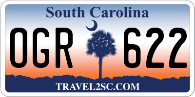 SC license plate OGR622