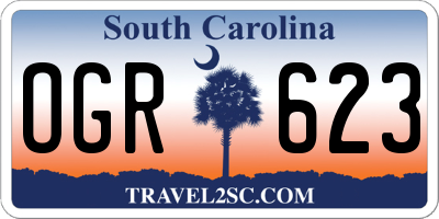 SC license plate OGR623