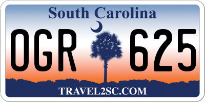 SC license plate OGR625