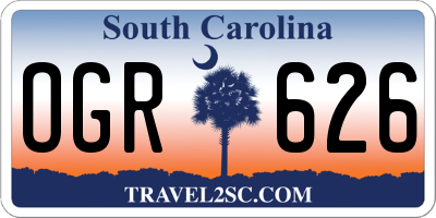 SC license plate OGR626