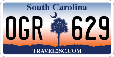 SC license plate OGR629