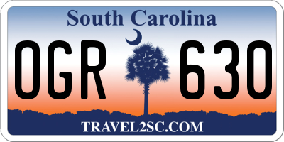 SC license plate OGR630